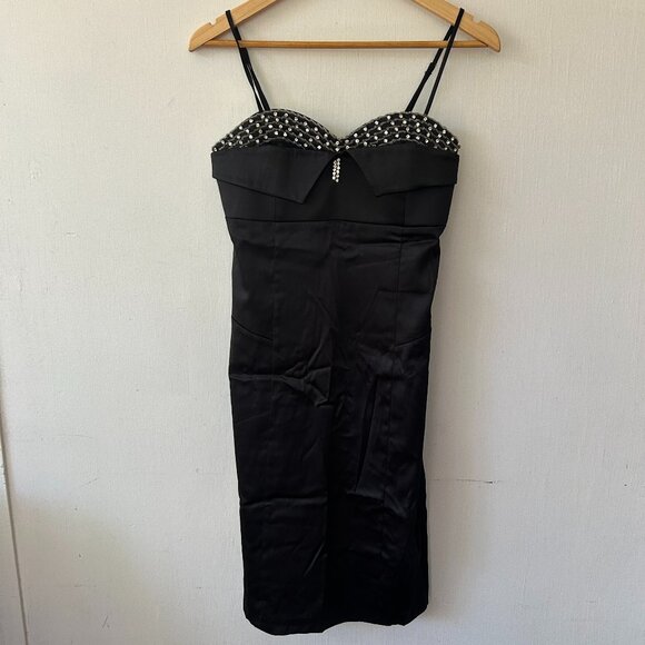 Peron Collection Dresses & Skirts - Peron Collection Formal Dress Womens Large Black Fitted Jeweled Sweetheart Neck